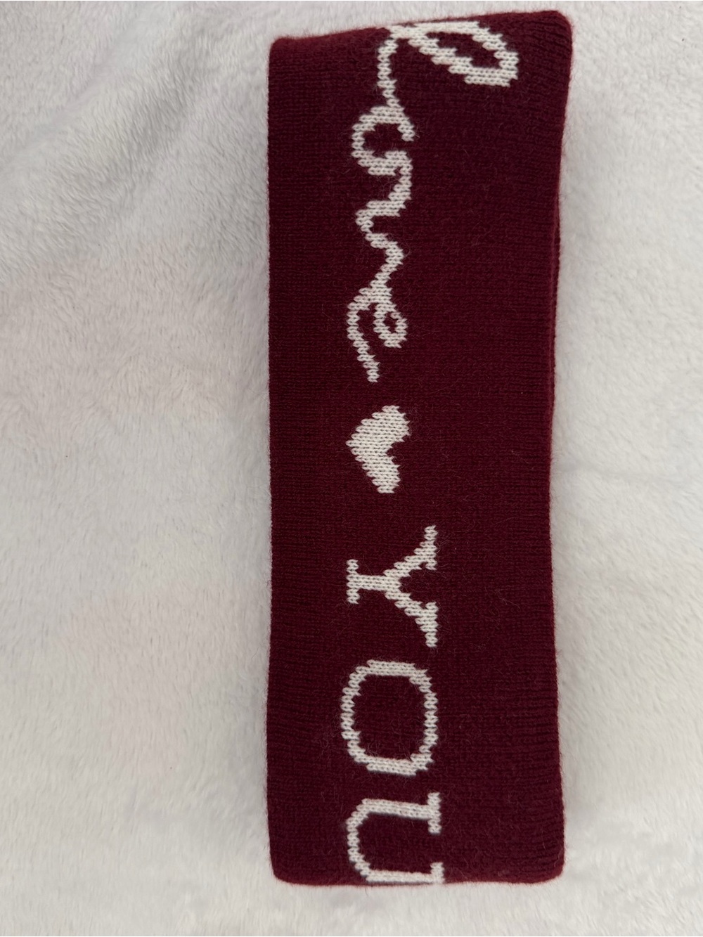 Love Your Melon Maroon Knit Headband with White Script